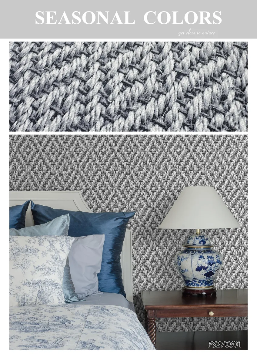 Seasonal Colours Straw Weave FS2703 Wallpaper in a room