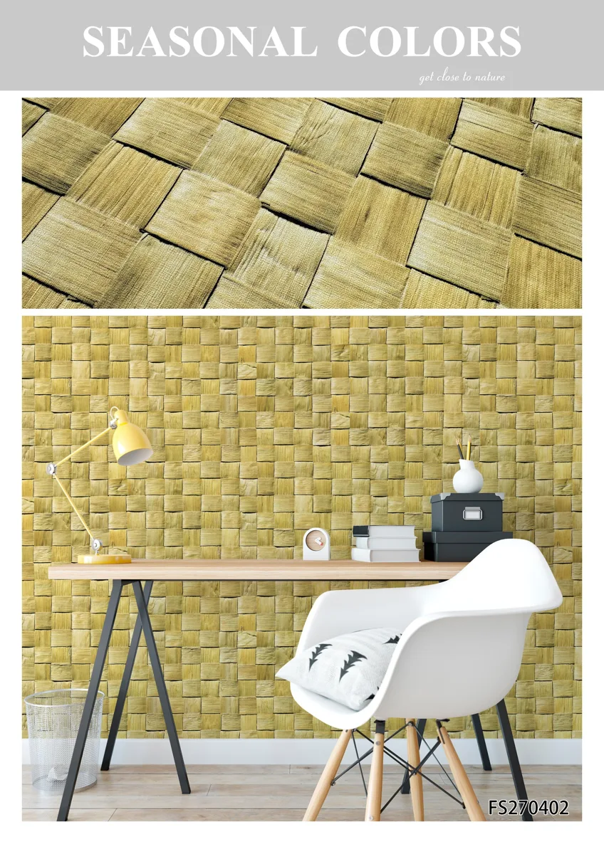 Seasonal Colours Straw Weave FS2704 Wallpaper in a room