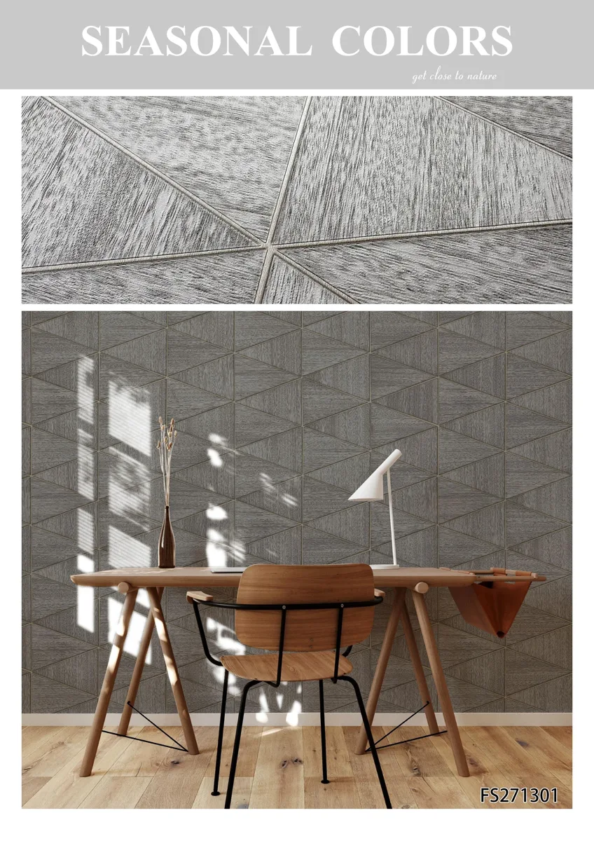 Seasonal Colours Wood Grain FS2713 Wallpaper in a room