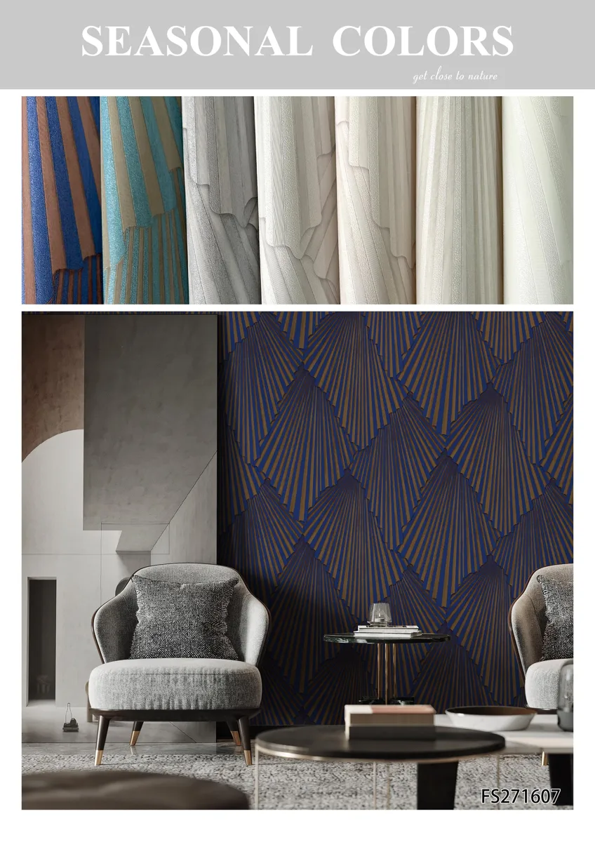 Seasonal Colours Fabric Art FS2716 Wallpaper in a room