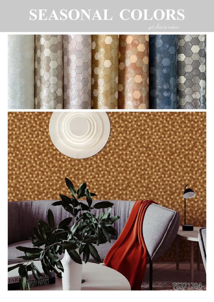 Seasonal Colours Mosaic FS2717 Wallpaper in a room