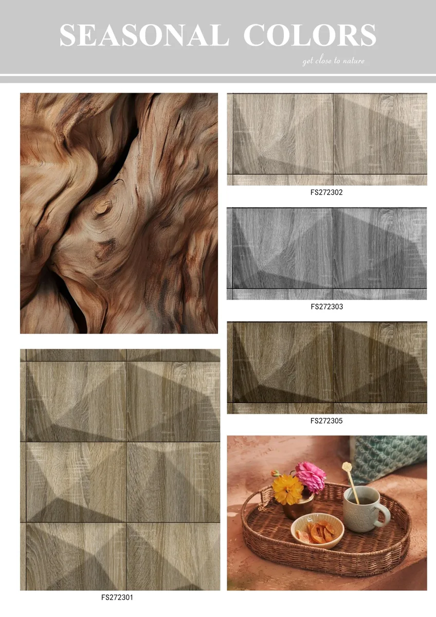 Seasonal Colours Wood Grain FS2723 Wallpaper in a room