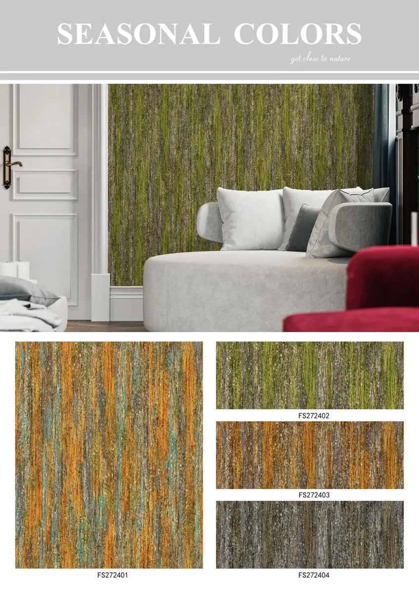 Seasonal Colours Wood Grain FS2724 Wallpaper in a room