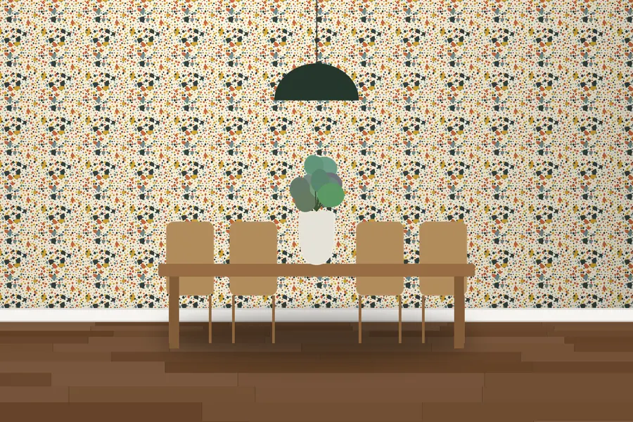 Derwent Terrazzo Wallpaper in a room