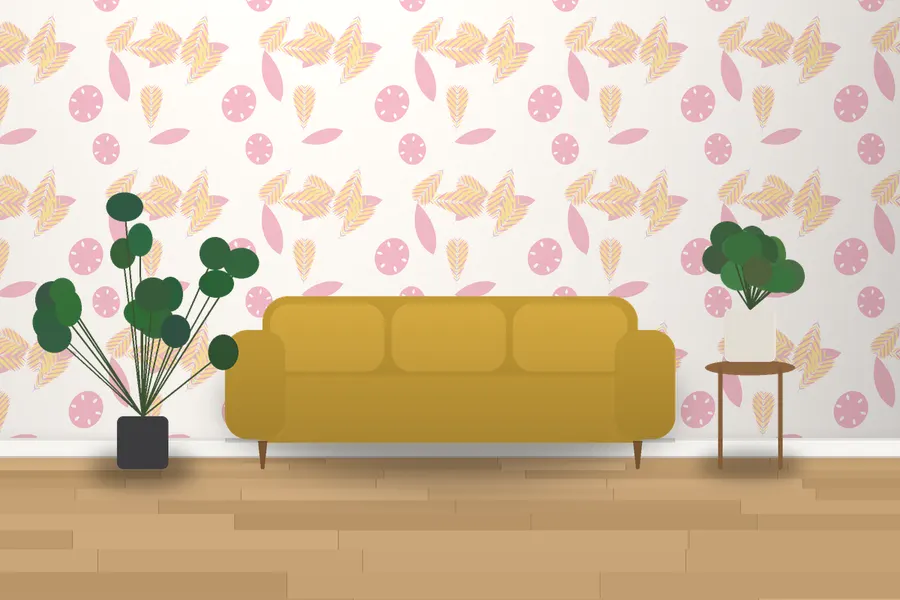 Hallam Jungle Leaf Wallpaper in a room
