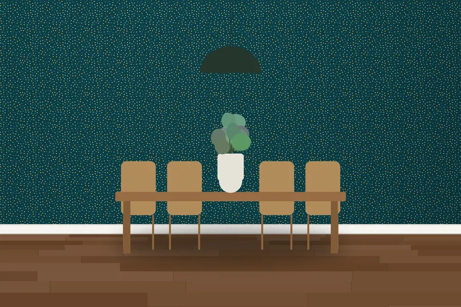 Tremaine Confetti Wallpaper in a room