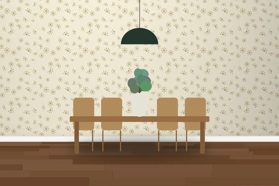 Penrose Atomic Star Wallpaper in a room