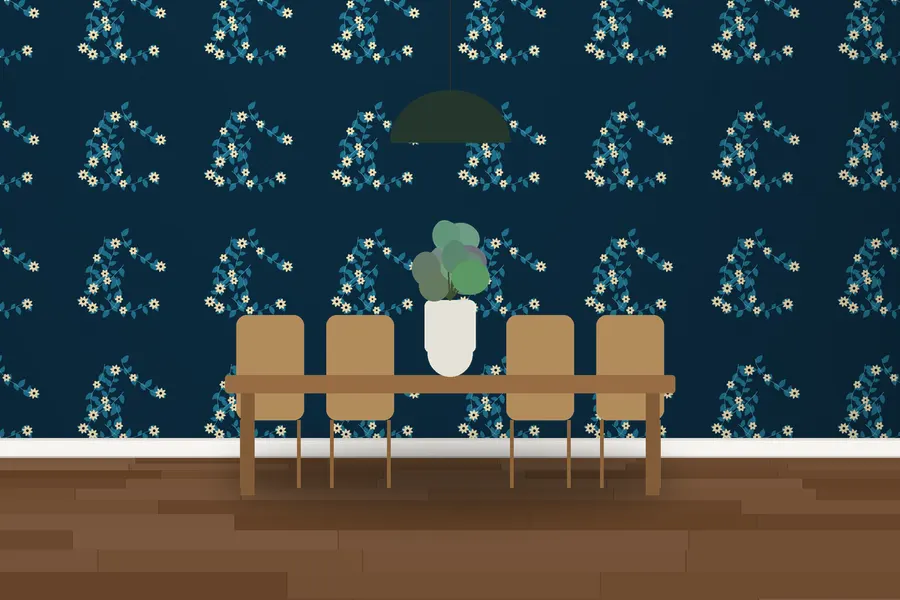 Penrose Woodland Vine Wallpaper in a room