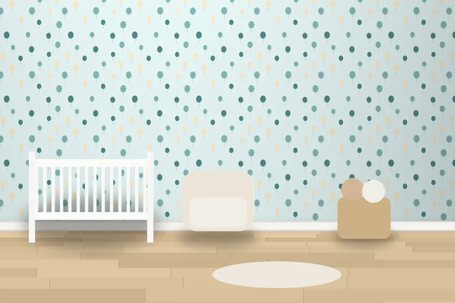 Basil Balloon Party Wallpaper in Duck Egg