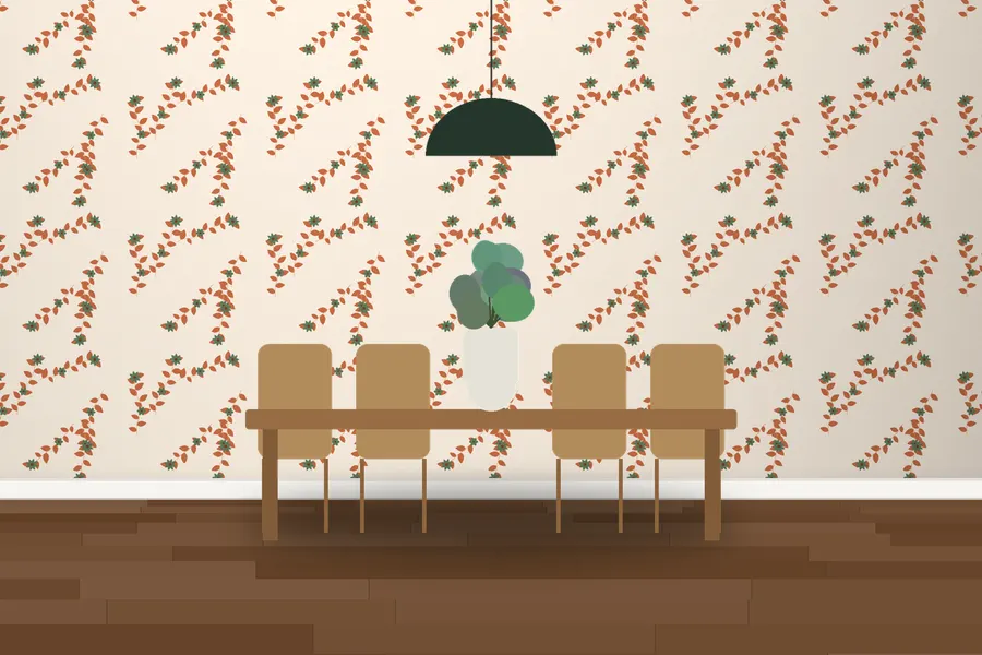 Lyndon Orchard Wallpaper in Terracotta Sun