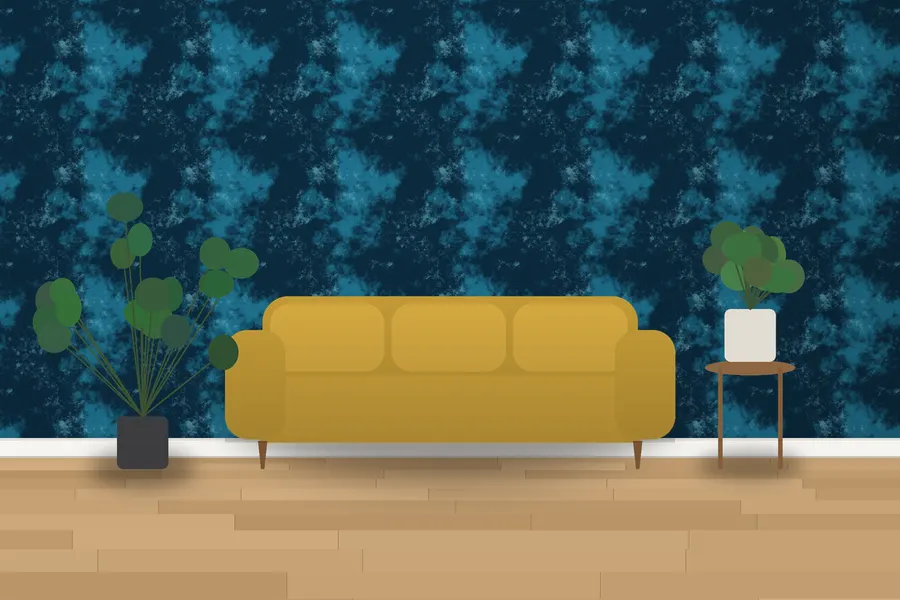 Penrose Watercolour Wash Wallpaper in a room