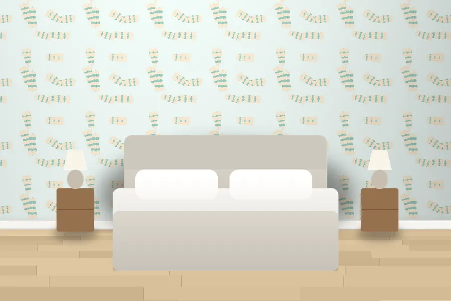 Whitlock Eucalyptus Wallpaper in a room