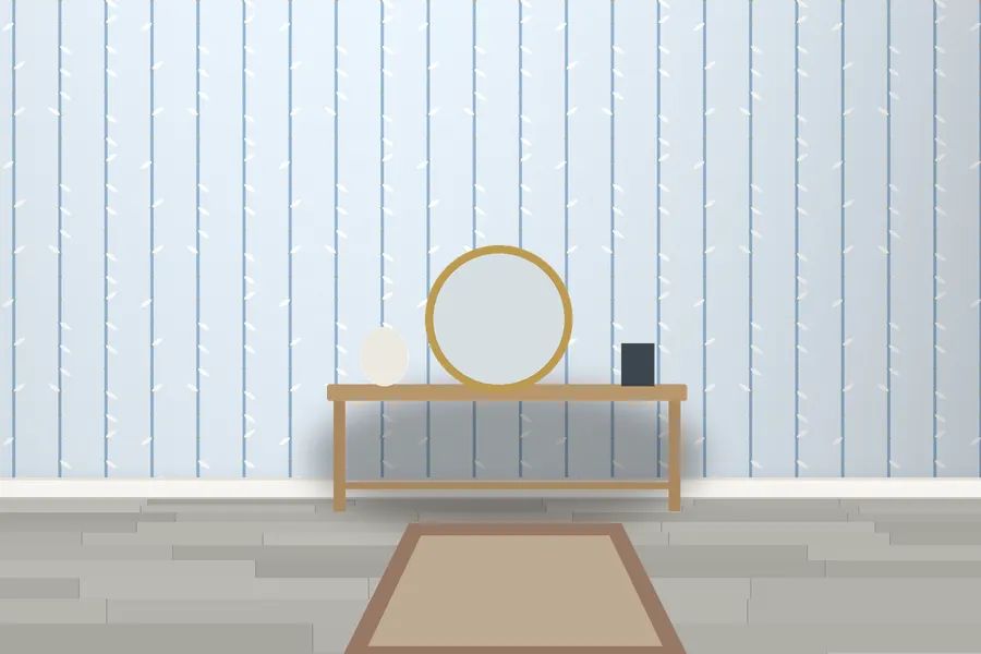 Odette Bamboo Trellis Wallpaper in a room