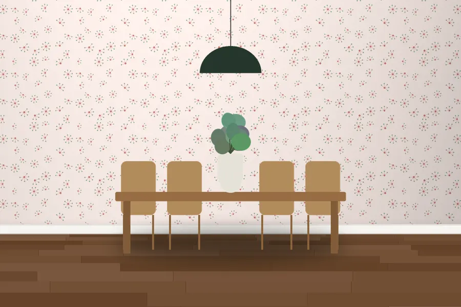 Edmund Atomic Star Wallpaper in a room