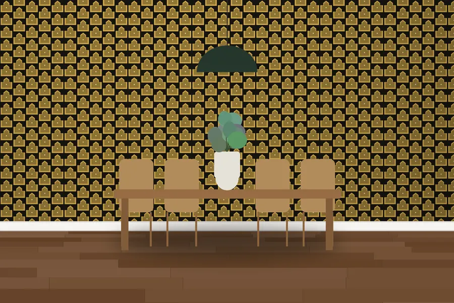 Harcourt Ziggurat Wallpaper in a room