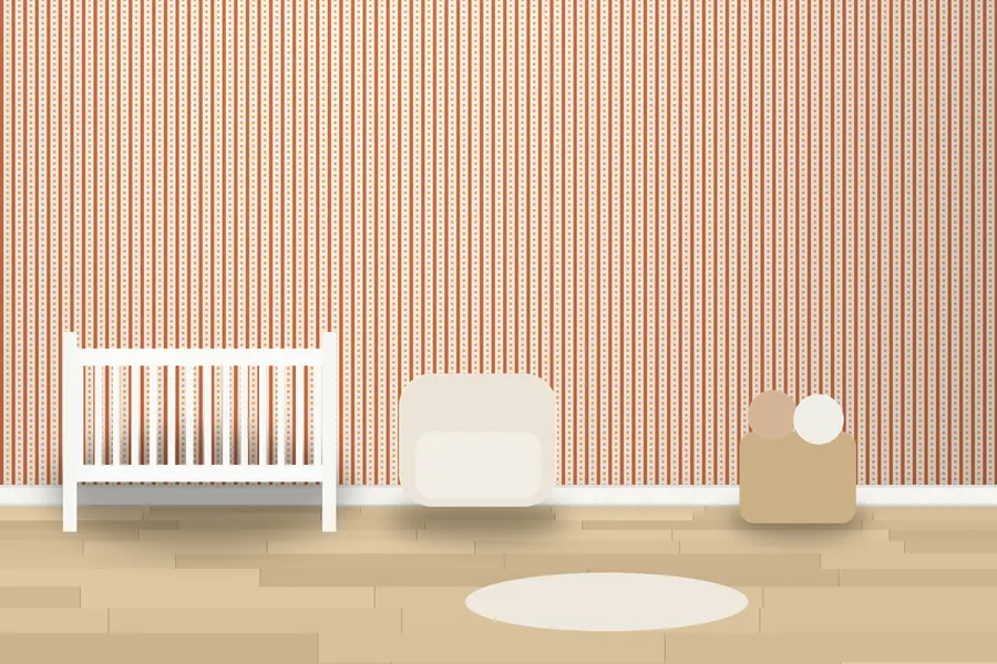 Mitford Dot Stripe Wallpaper in Terracotta Sun