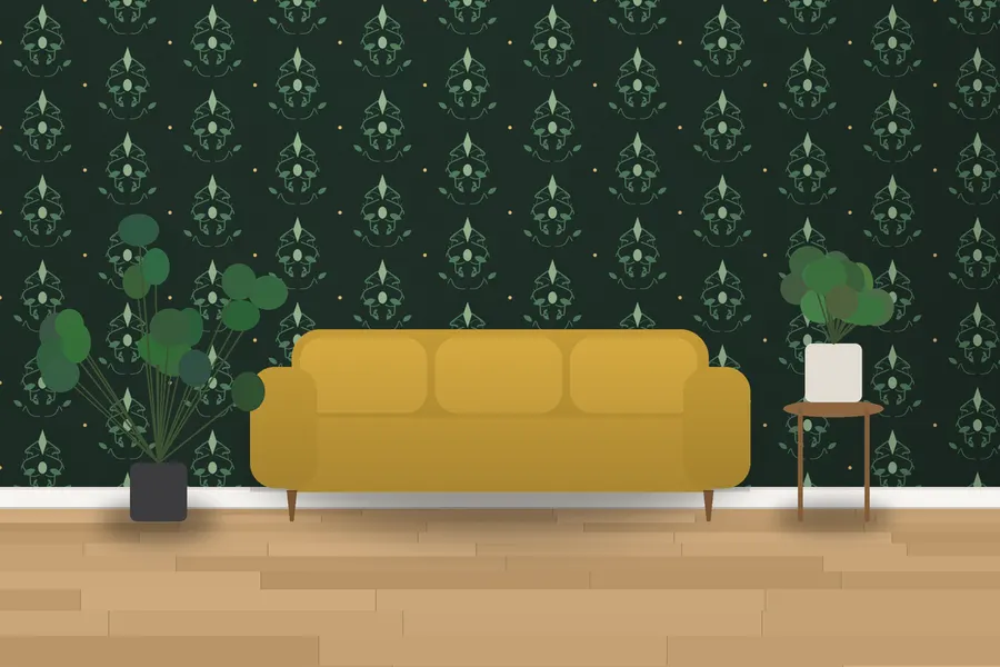 Stafford Heritage Damask Wallpaper in a room