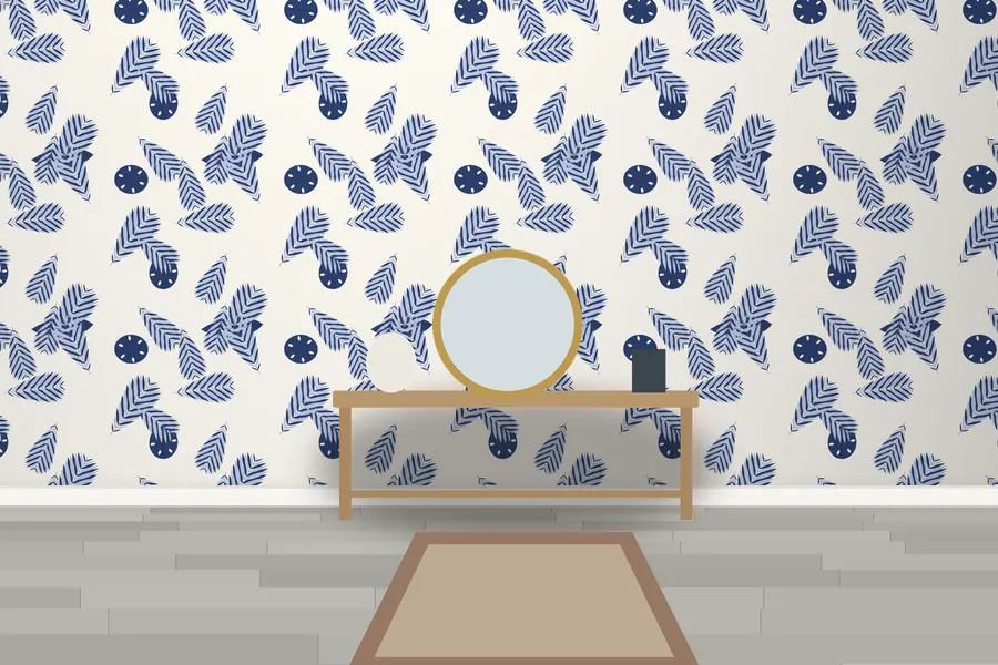 Cadogan Palm Leaf Wallpaper in a room