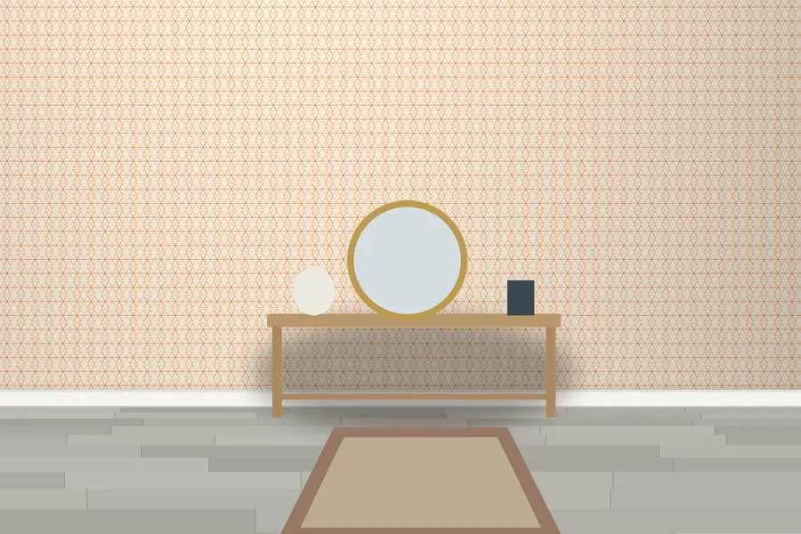 Crispin Hemp Leaf Wallpaper in Burnt Orange