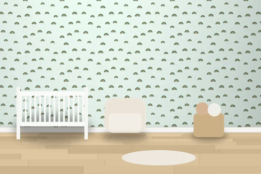 Baxter Little Rainbows Wallpaper in Mint Choc