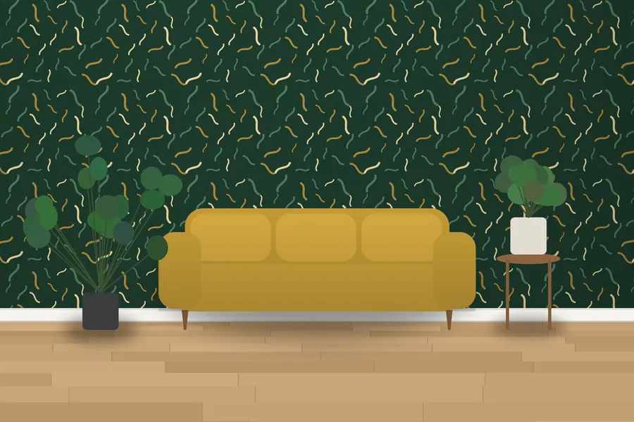 Tudor Brushstroke Wallpaper in a room