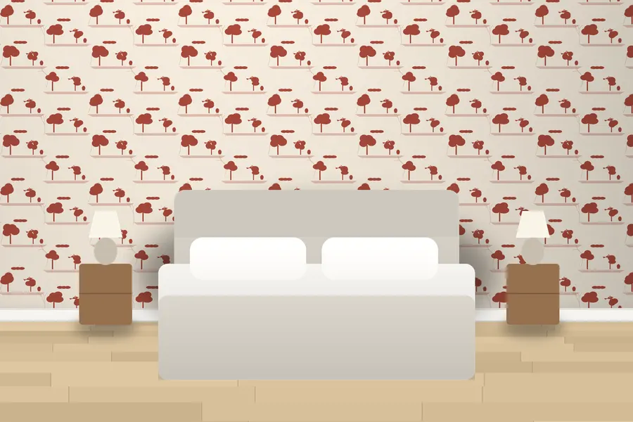 Falkner Village Toile Wallpaper in a room
