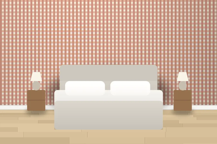 Hazel Gingham Wallpaper in a room