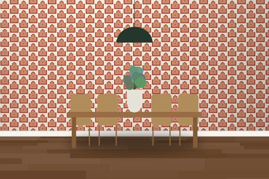 Granger Ziggurat Wallpaper in a room