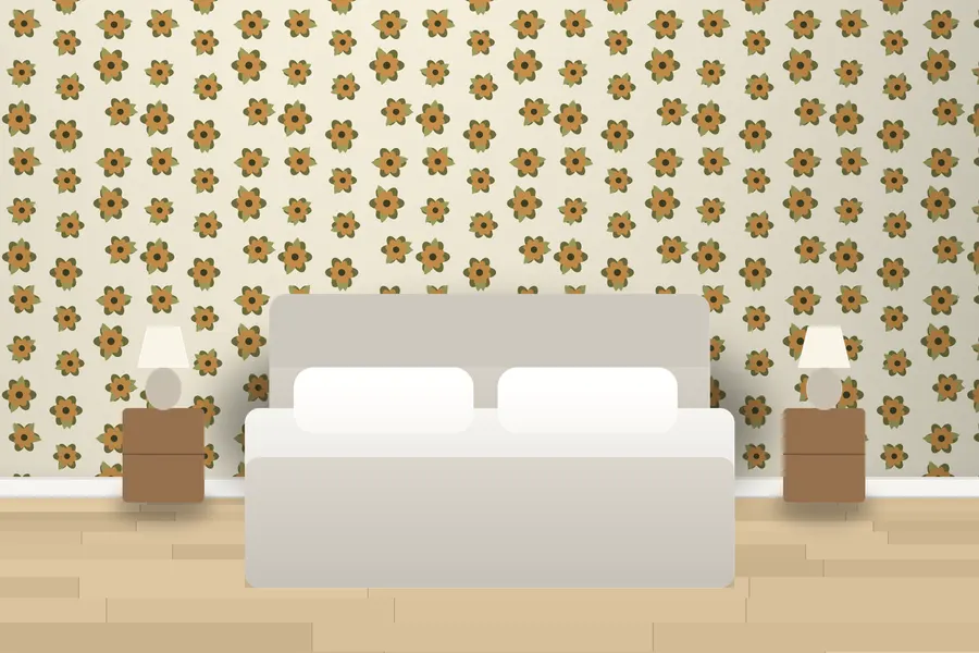 Colby Blooms Wallpaper in a room