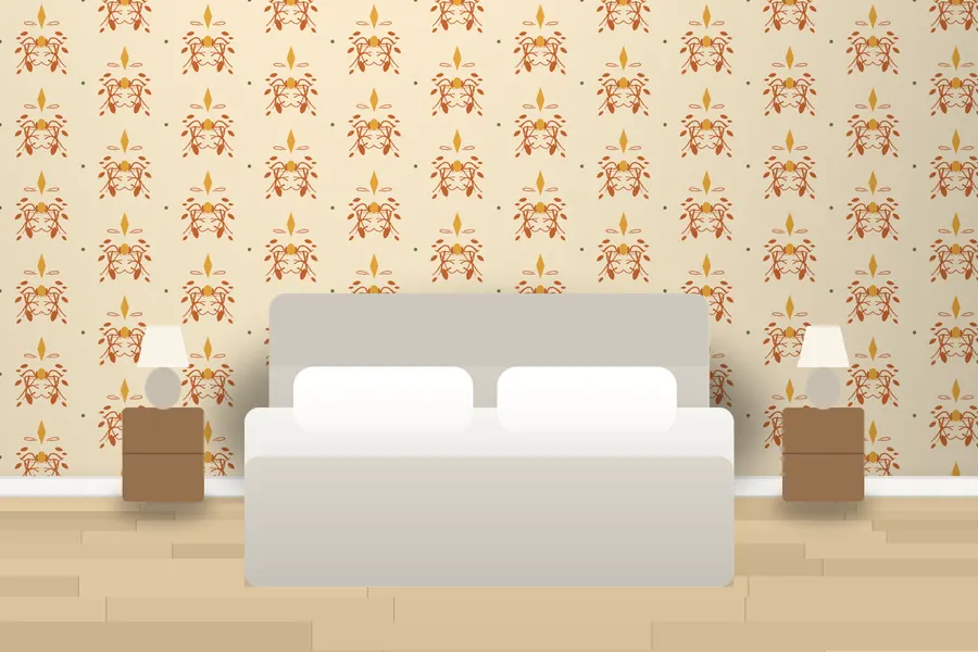 Underhill Regency Damask Wallpaper in a room