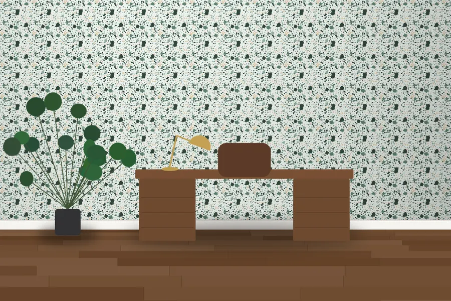 Calder Terrazzo Wallpaper in a room