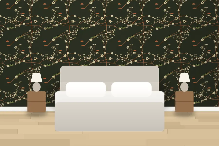 Hepworth Garden Birds Wallpaper in a room