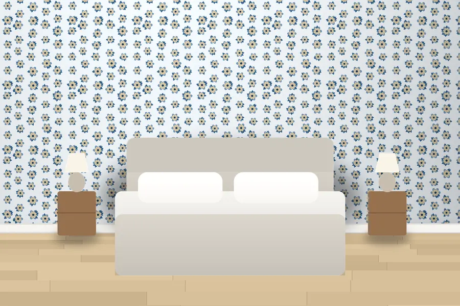 Kirby Blooms Wallpaper in a room