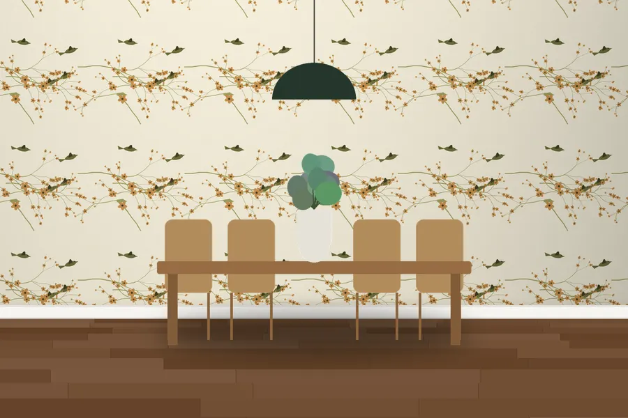Clifton Blossom Branch Wallpaper in a room