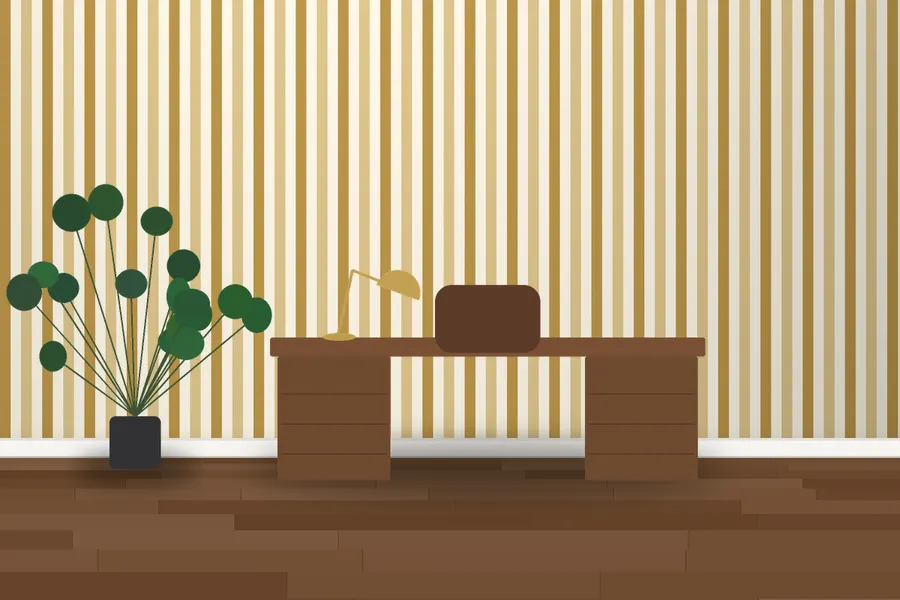 Avoca Candy Stripe Wallpaper in a room