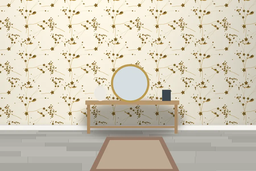 Edmund Garden Birds Wallpaper in a room