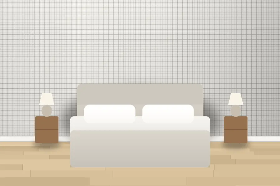 Ramsey Windowpane Check Wallpaper in a room