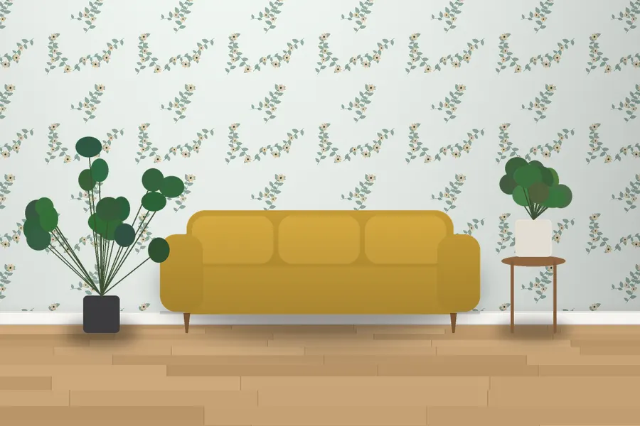Falkner Orchard Wallpaper in a room