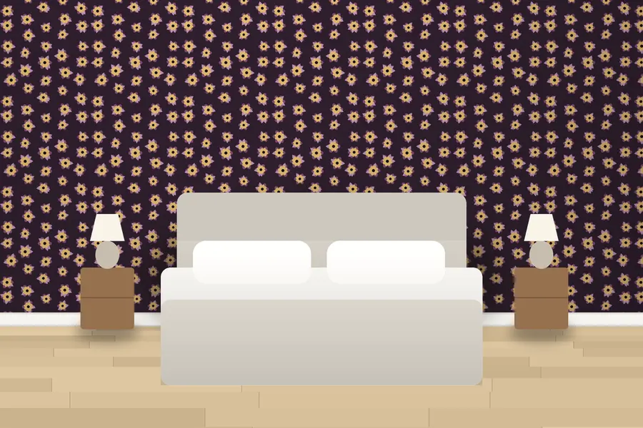 Cressida Blooms Wallpaper in a room