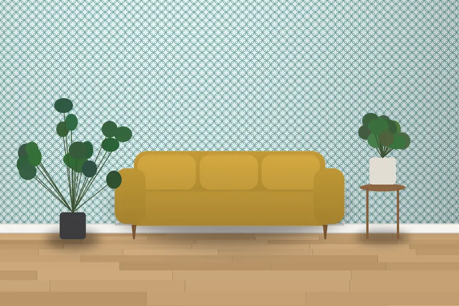 Aveline Interlocking Circle Wallpaper in Duck Egg