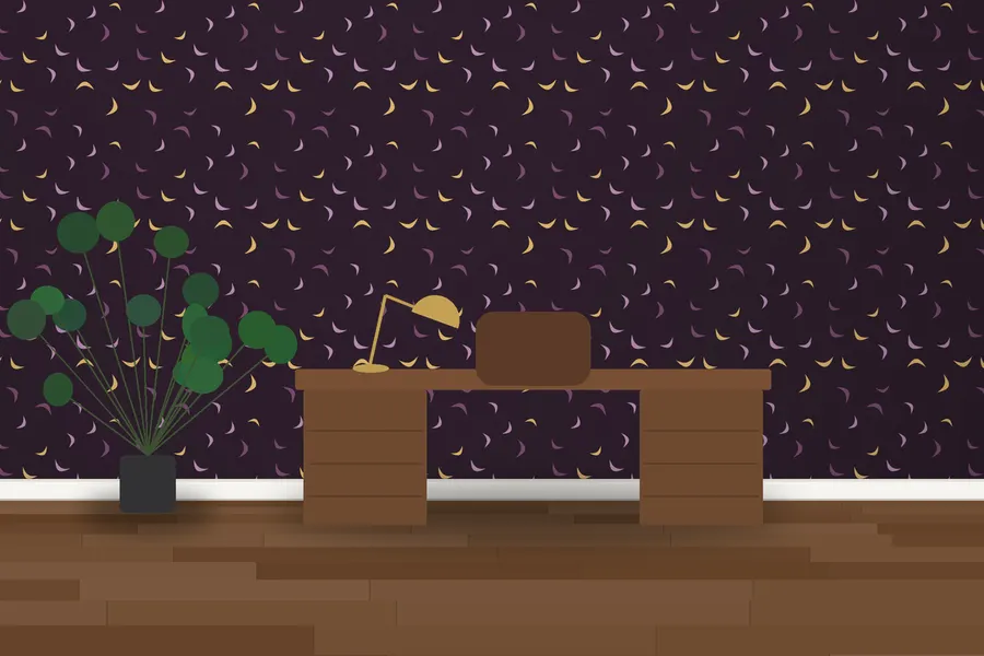 Selby Boomerang Wallpaper in Dusky Plum