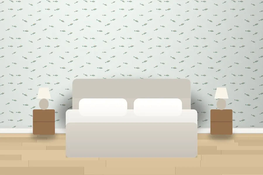 Cedric Flock of Birds Wallpaper in a room