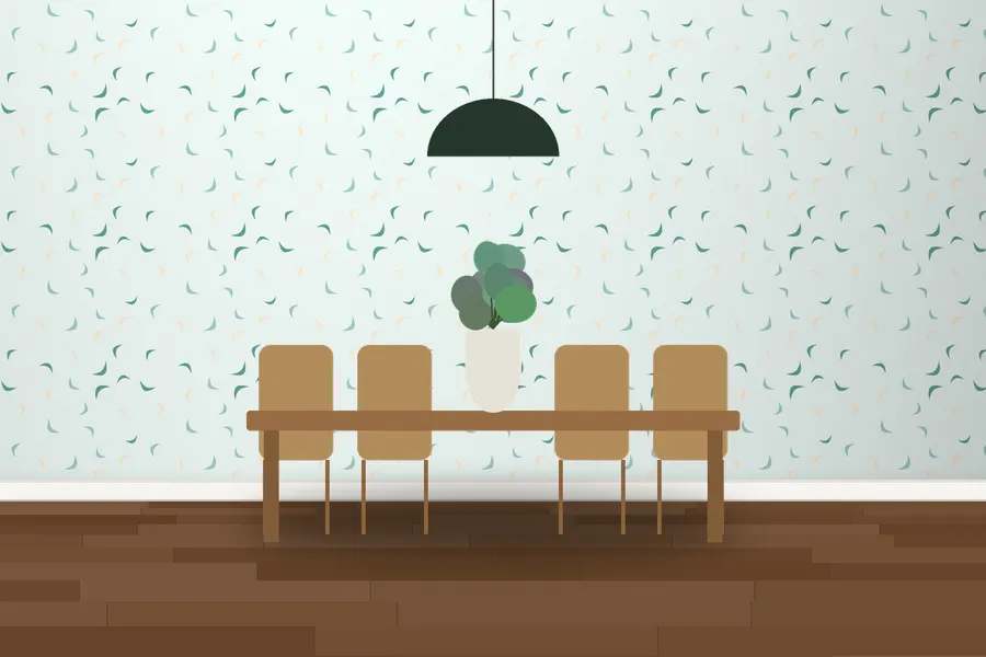 Brandon Boomerang Wallpaper in Sea Glass