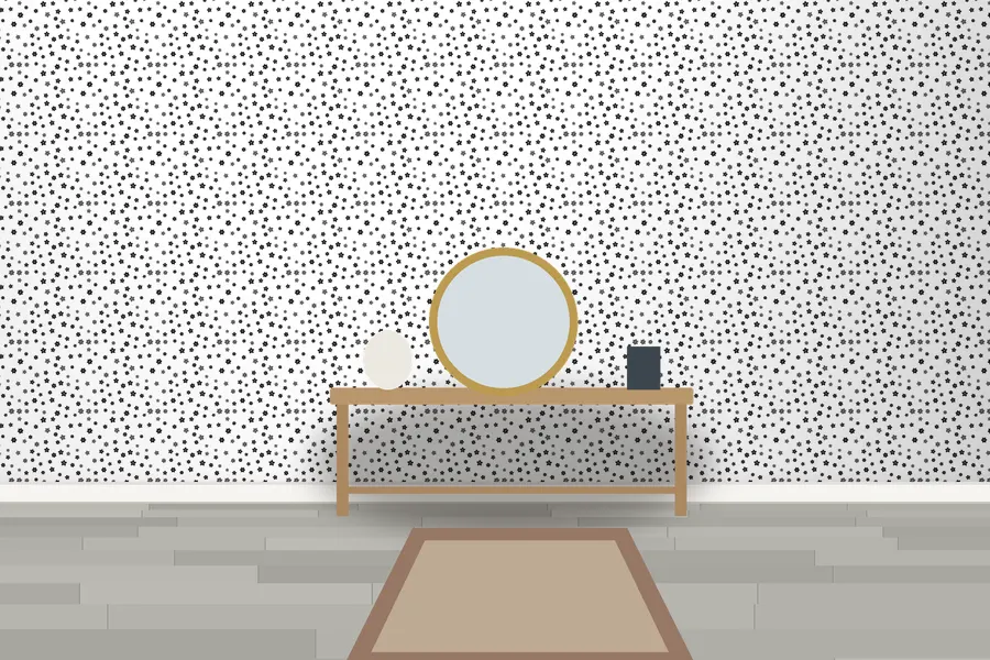 Hadley Ditsy Floral Wallpaper in a room