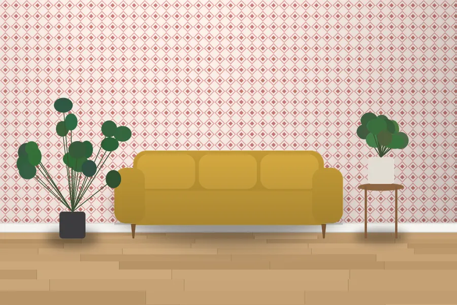 Pelham Diamond Wallpaper in a room