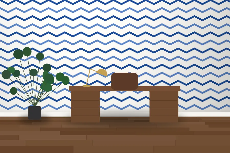 Ingram Chevron Wallpaper in a room