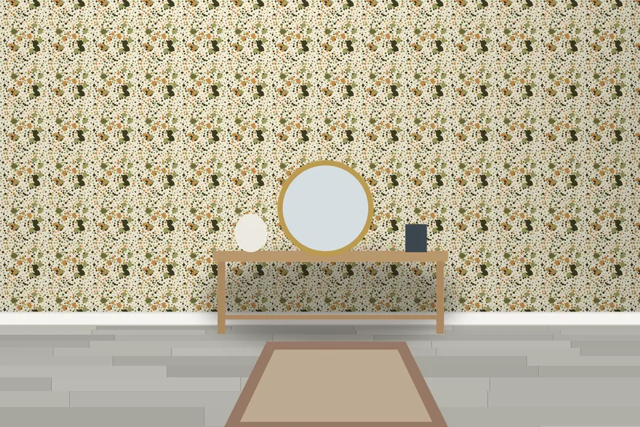 Thistle Terrazzo Wallpaper in a room