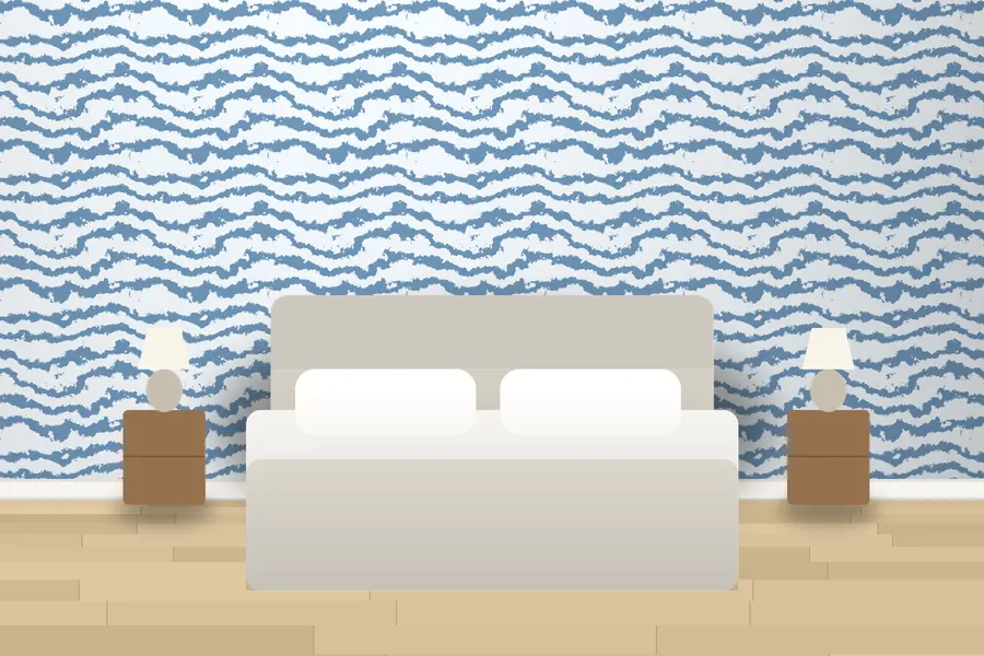 Hazel Zebra Wallpaper in Coastal Blue