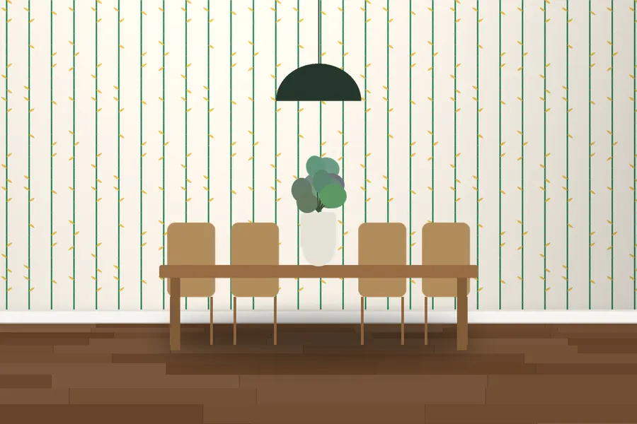 Stanhope Bamboo Trellis Wallpaper in a room