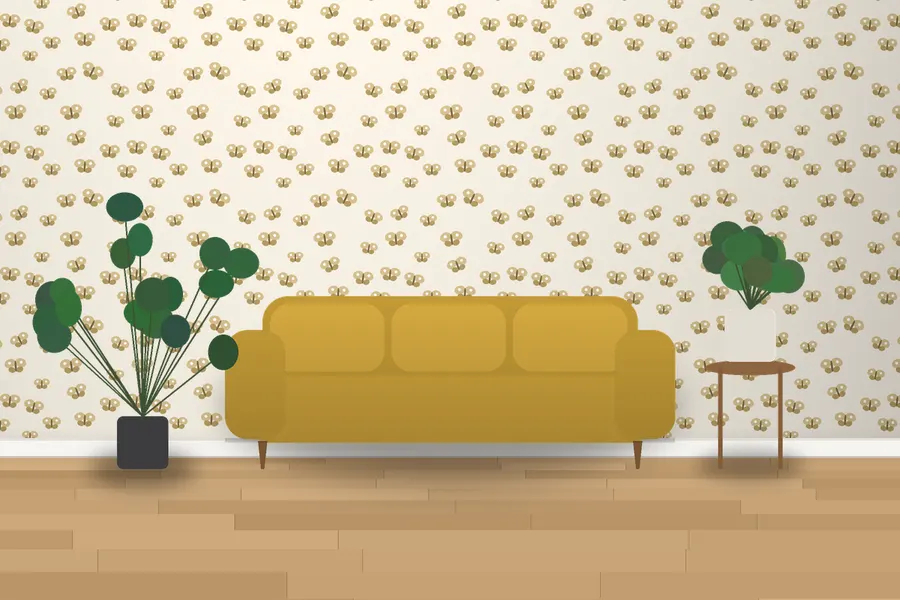 Gorham Butterfly Wallpaper in a room